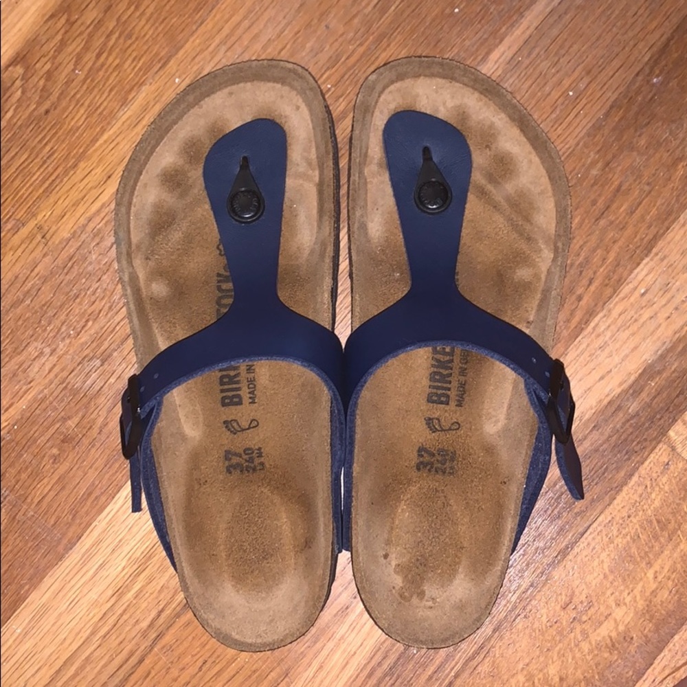 Navy blue gizeh birkenstocks size 37